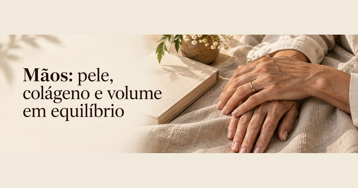 Mãos: pele, colágeno e volume em equilíbrio
